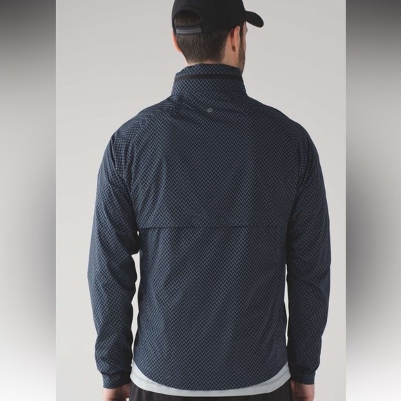 Lululemon Men’s Surge Jacket Saint James Tweed Iron Blue Black Size M - Picture 1 of 12